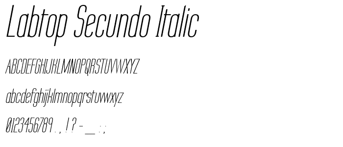 Labtop Secundo Italic font